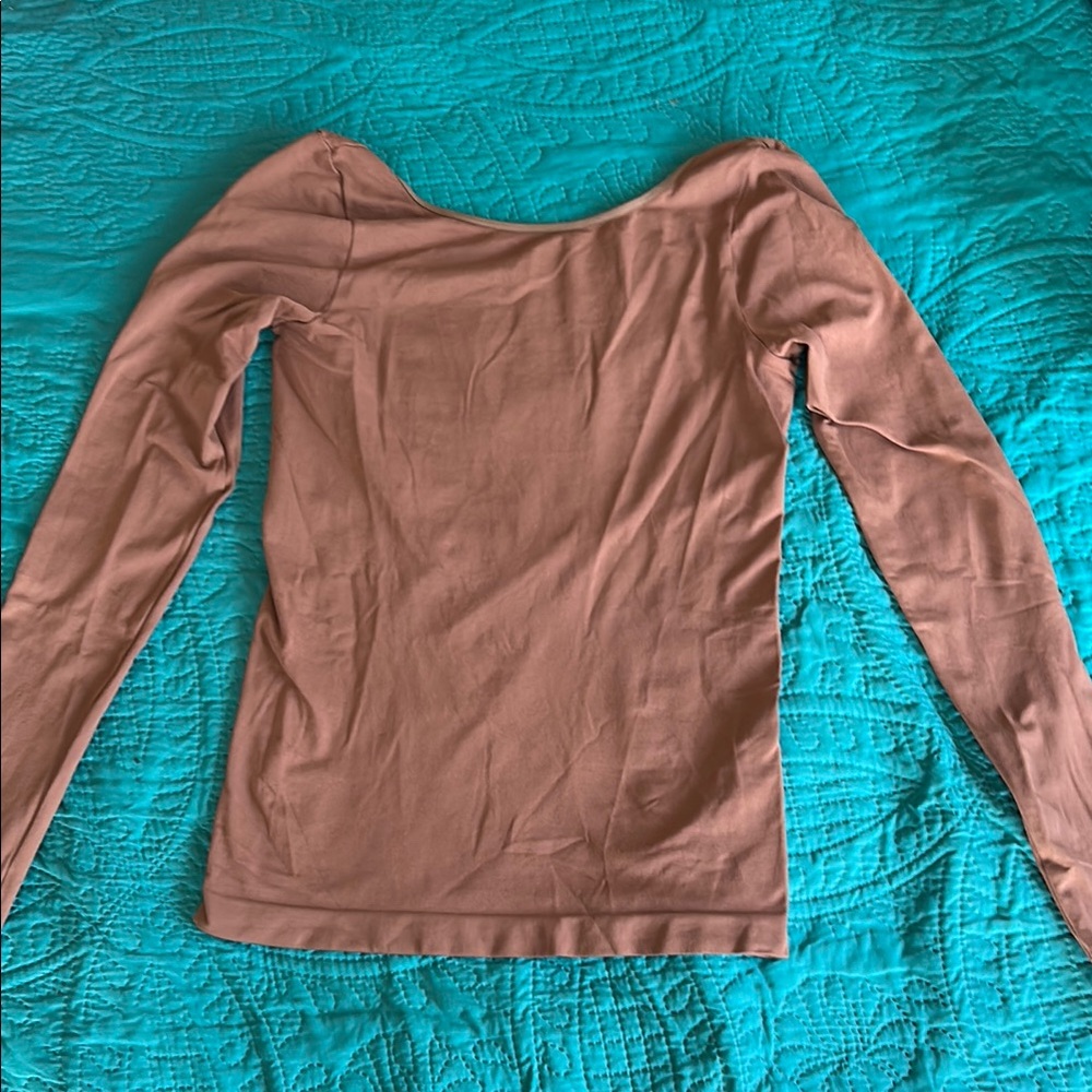 Intimately Free People Long Sleeve low back brown top size M/L